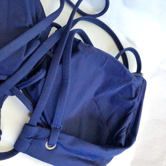 Sperry Blue Bralette Criss Cross Swim Bikini Top - Picture 7 of 13